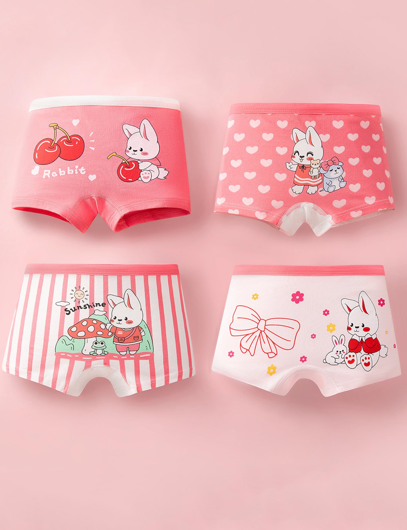 Kiench Lote de 12 Boxer Fille Coton Culotte Shorty Enfant