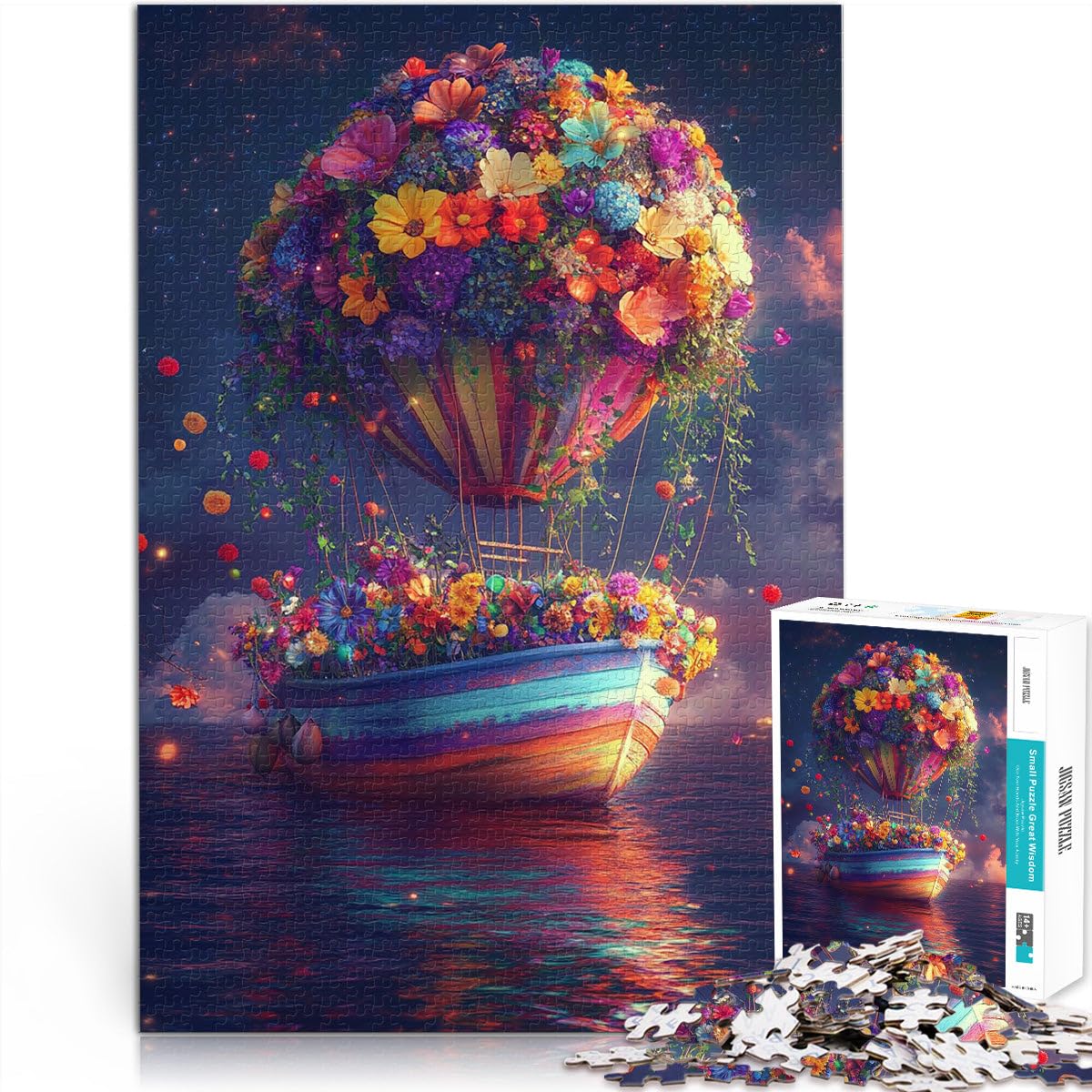 teenager Jigsaw Puzzles 1000 Pieces Wandering in the sea of ??flowers Spielspielzeug Tolles Geschenk für Spiele52x38cm — image 1