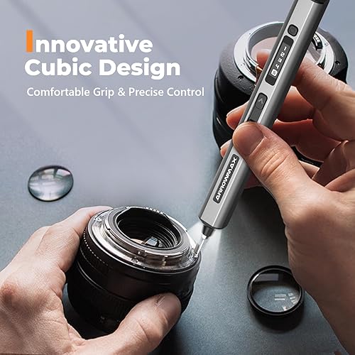 Miniatura 5 de AM ARROWMAX Destornillador eléctrico, juego de mini destornilladores eléctricos 74 en 1 con 70 puntas magnéticas, 5 modos de torsión, punto rojo,