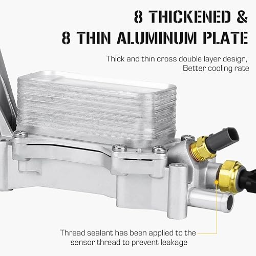 Miniatura 5 de Youxmoto Ajuste 926-876 aluminio 3.6L V6 motor enfriador de aceite carcasa del filtro, se adapta a Chrysler 200 300, para Dodge Charger, para Jeep