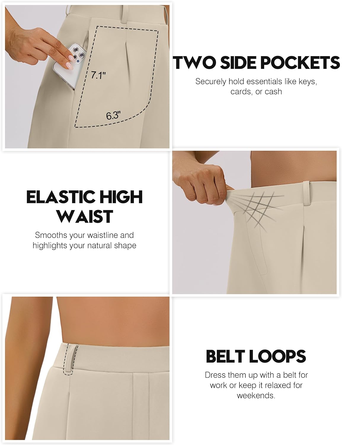 BMJL Womens Dressy Casual Short High Waisted 3.5" Work Lounge Pleated Front Summer Shorts with Pockets 2026