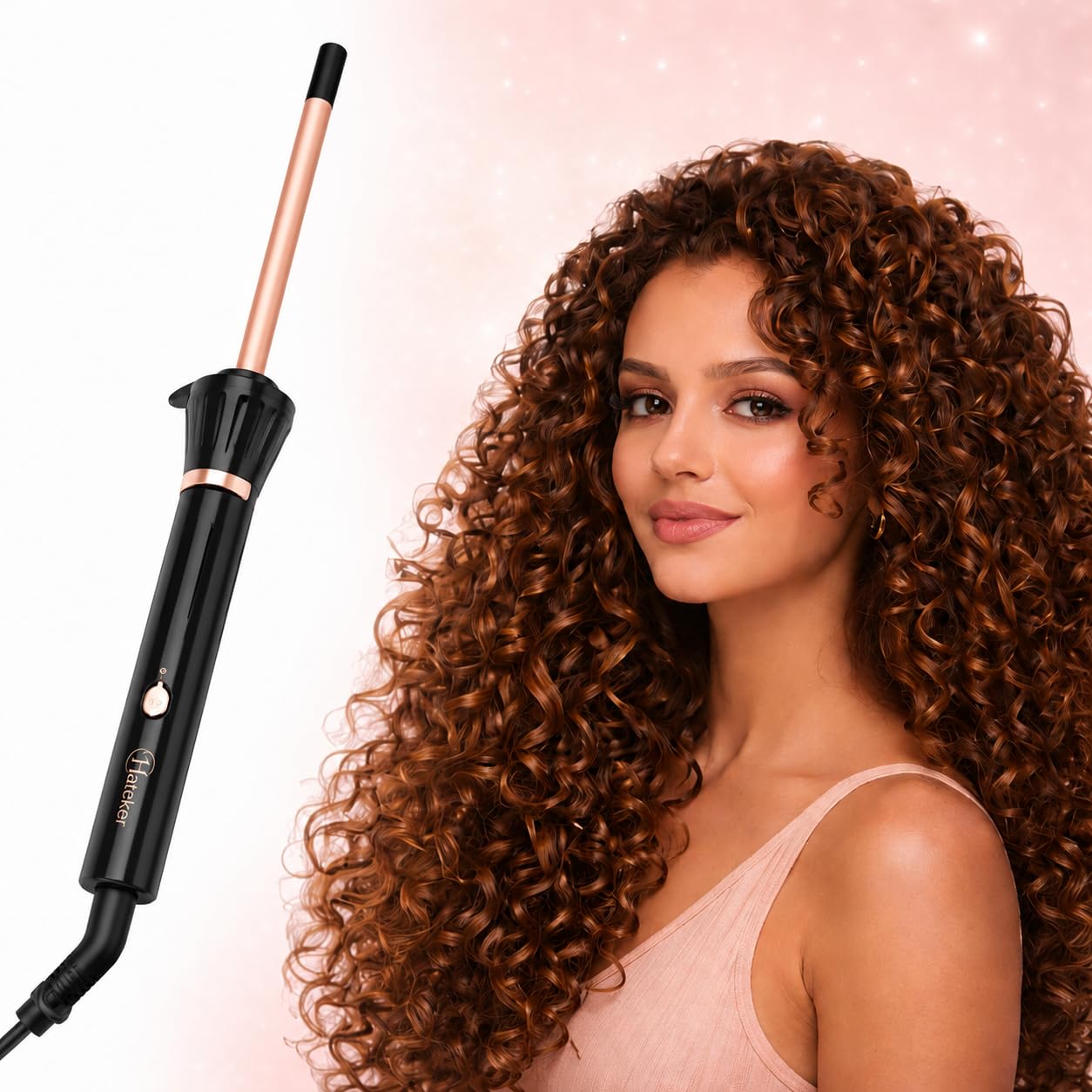 Haireker Modelador de Cachos Cerâmica Profissional, 9mm, Aquecimento Rápido, Bivolt