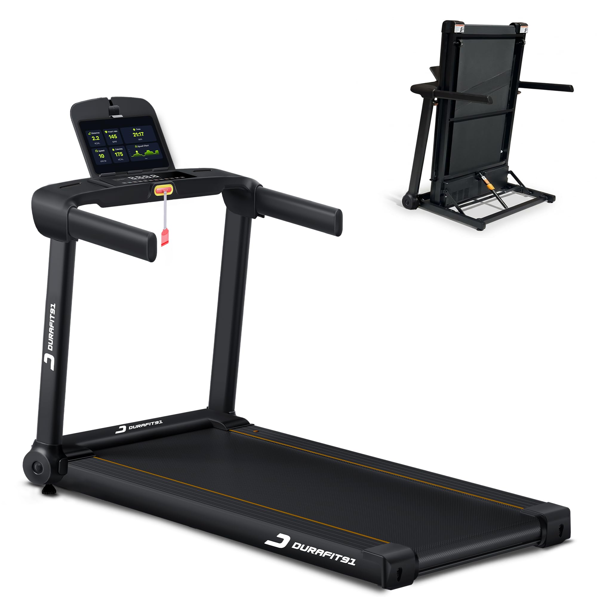 91-Durafit Racer 4.5 HP Peak BLDC Motorized Treadmill | 4 Level Manul Incline | 16 Km/Hr Max Speed | 140 Kg User Weight | Free (DIY) Installation Assistance-image-23