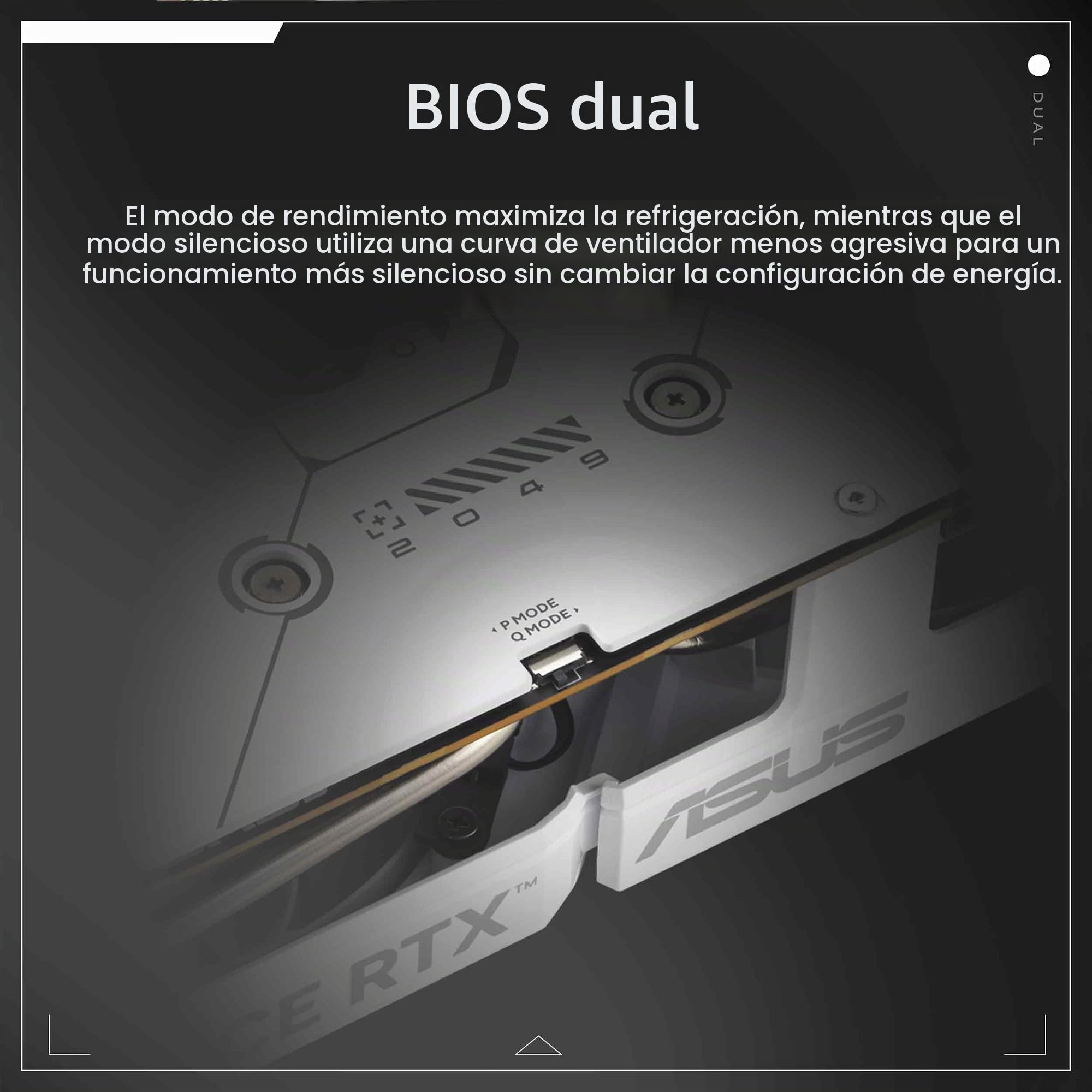 ASUS Dual GeForce RTX 5060 8GB GDDR7 White Edition (PCIe 5.0, 8GB GDDR7, DLSS 4, HDMI 2.1b, DisplayPort 2.1b, 2.5 Ranuras, diseño de Ventilador de tecnología axial, tecnología 0dB, BIOS Dual y más)
