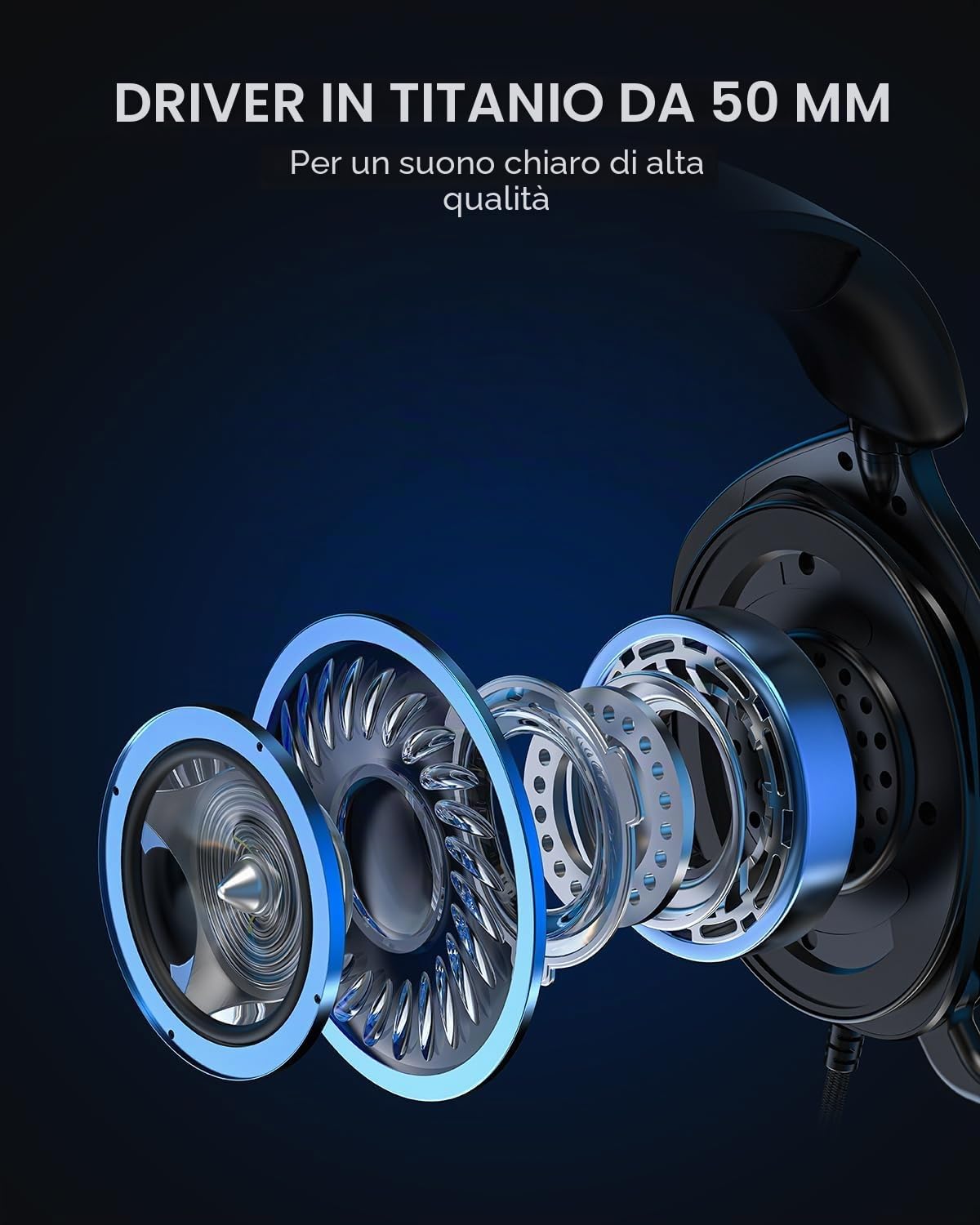JIMYIU Cuffie Gaming per PS4 PS5 PC Xbox Series X|S One,Cuffie Gaming Cablate con Microfono Cancellazione del Rumore,3.5mm,nero