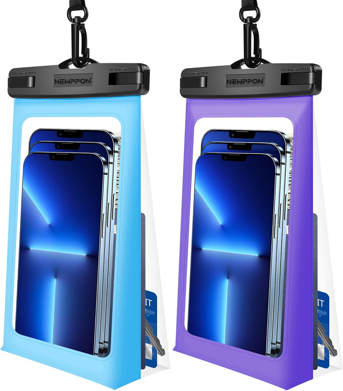 newppon Floating Large Waterproof Phone Case 2 Pack Float