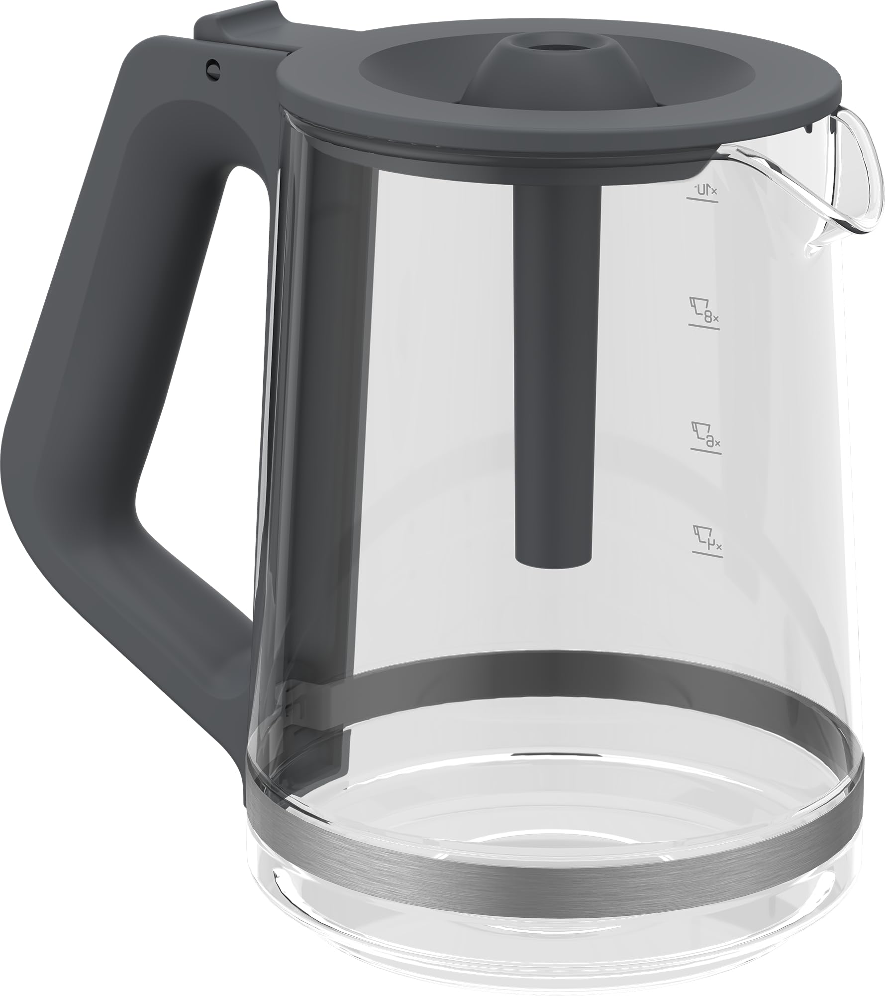GRUNDIG KM 7340 - Macchina da caffè con filtro, potenza 1150 W, funzione antigoccia, funzione aroma, spegnimento automatico, filtro permanente, 1,25 litri, caraffa in vetro da 10 tazze, Dark Inox