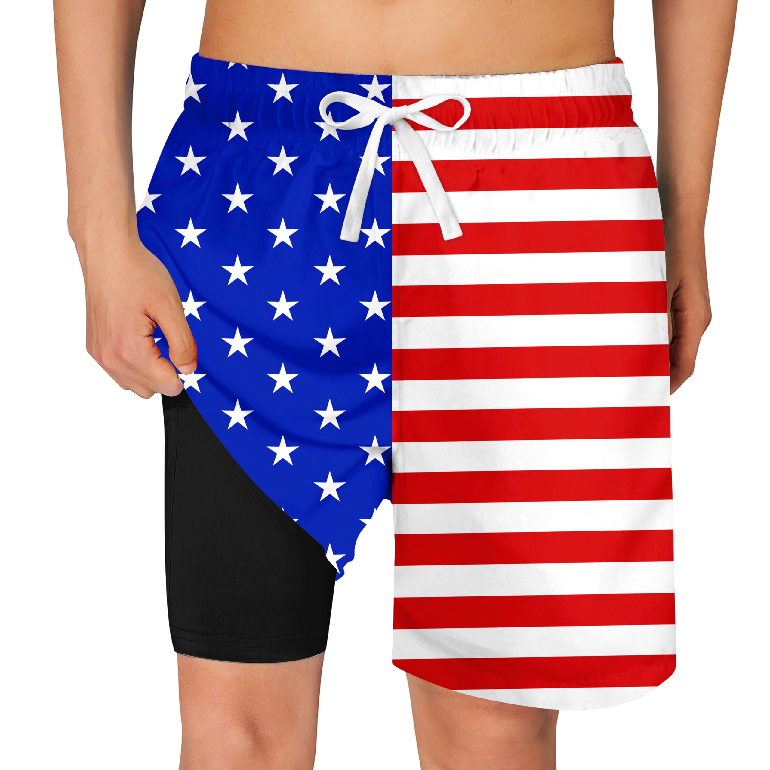 Cozople Boys Swim Trunks Quick Dry Compression Liner Swim Shorts Summer Bathing Suit with Inner Pocket Swimwear 7-20T