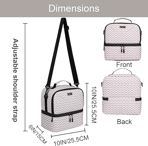 Miniatura 5 de Lonchera aislada de 9.8 L para mujeres, lonchera de doble cubierta, a prueba de fugas, bolsa de almuerzo para mujeres y hombres para el trabajo