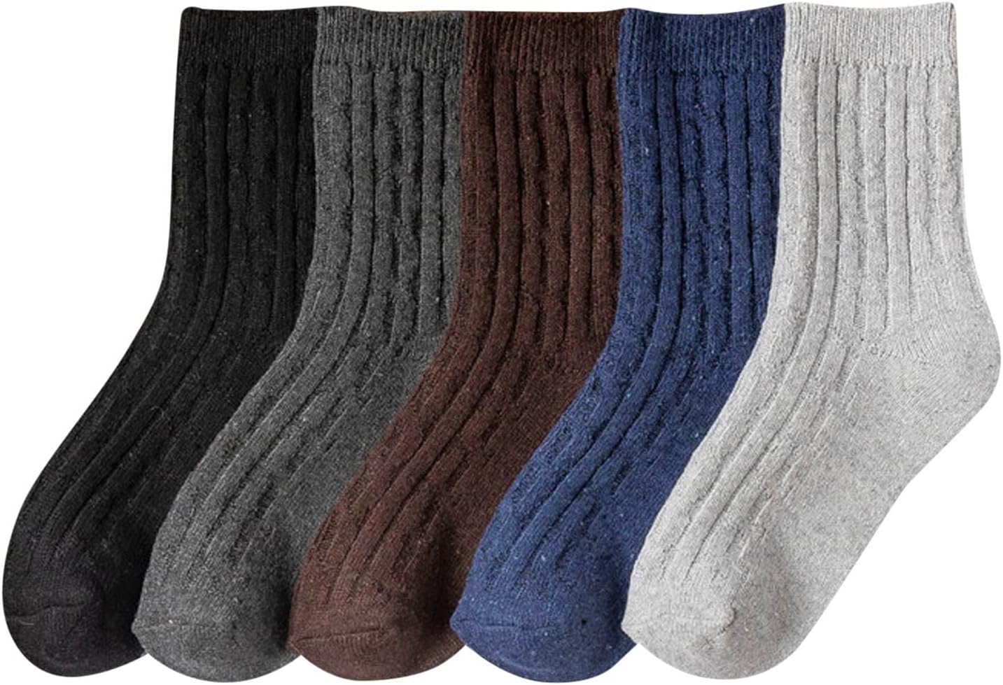5 Pairs Mens Wool Socks Thick Warm Winter Socks Hiking Socks Mens Soft