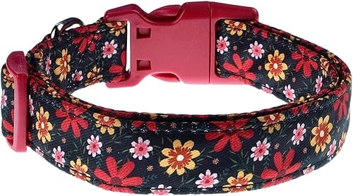 Miniatura 2 de YLrank Collares para perros con patrones florales  Collares suaves y ajustables con flores para perros pequeños, medianos y grandes, diseño lindo