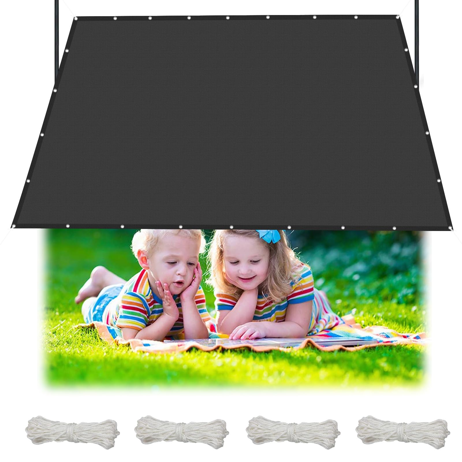 Voile d'ombrage anti UV rectangulaire 1.8x4m bâche solaire gris foncé