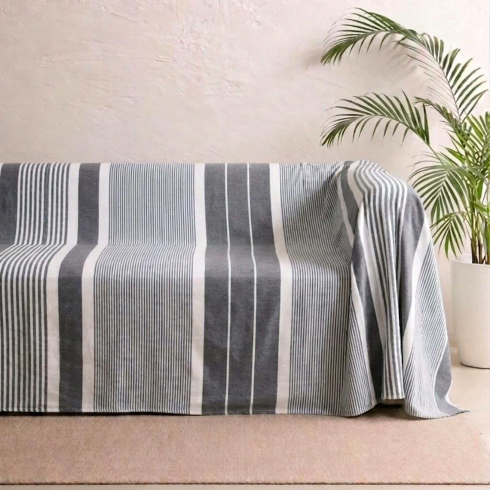 MOMOMUS Couvre Lit d’été ou Dessus de Lit léger – Frais, Doux et Polyvalent - Plaid, Couverture d’été ou Jeté de Canapé Élégant - Gris, 150 x 200 cm