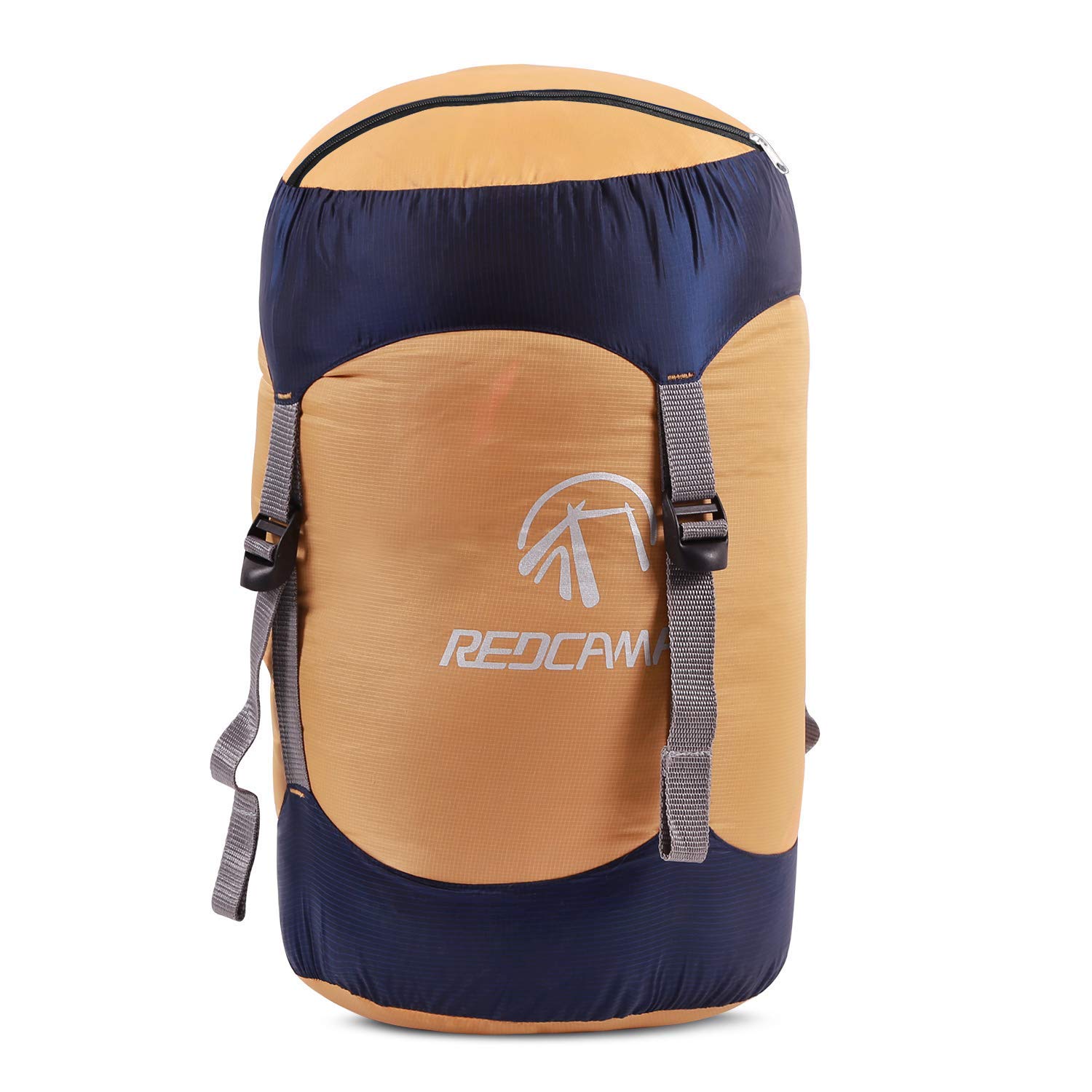 REDCAMP 15/25/35L Nylon Compression Stuff Sack for Sleeping Bag, Lightweight Compact Compression Bag for Camping Outdoor Hiking Backpacking Travelling, Yellow (Orange XL)