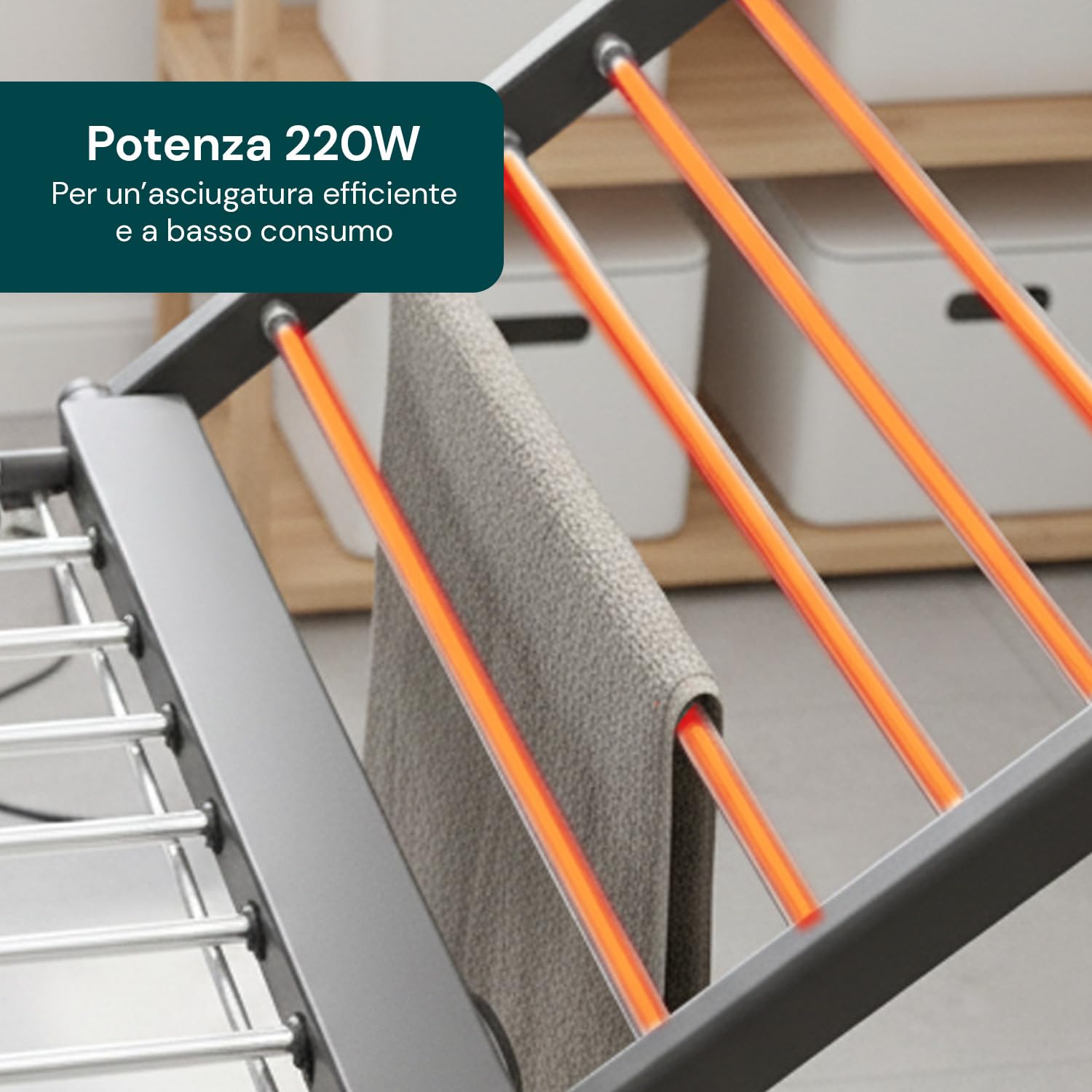 Wintem – Stendino Elettrico Richiudibile Magic Dry XL in Alluminio con 2 Ripiani Riscaldanti, Stendibiancheria Salvaspazio per Casa, Asciugabiancheria Rapido e a Basso Consumo
