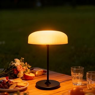 Solar Outdoor Table Lamp - Waterproof Shower Lamps with Light Sensor, Dimmable Cordless Table Lamps for Patio Bathroom, lámpara de escritorio