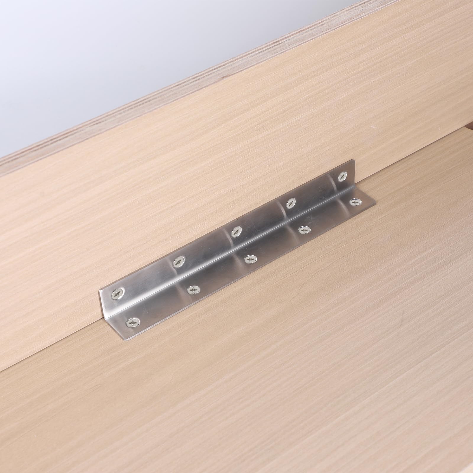 8 Piezas Conector Angular en L, Soporte de Esquina 90 Grados de Acero Inoxidable Plata 225 x 27 x 27MM para Reforzamientos, Reparaciones, Mobiliario