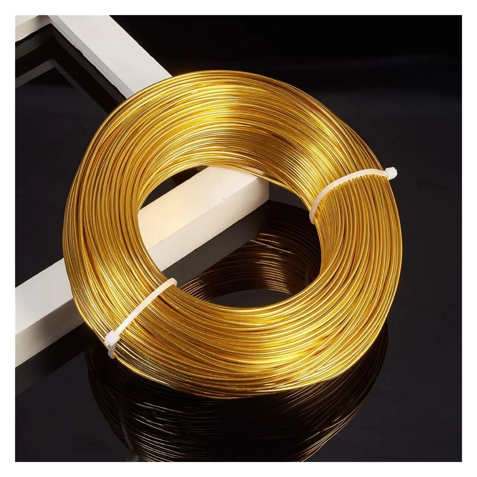 Filo di alluminio da 500 g, oro, 1,5 mm; circa 100 m/500 g for gioielli, modellismo, creazione di armature e sculture.