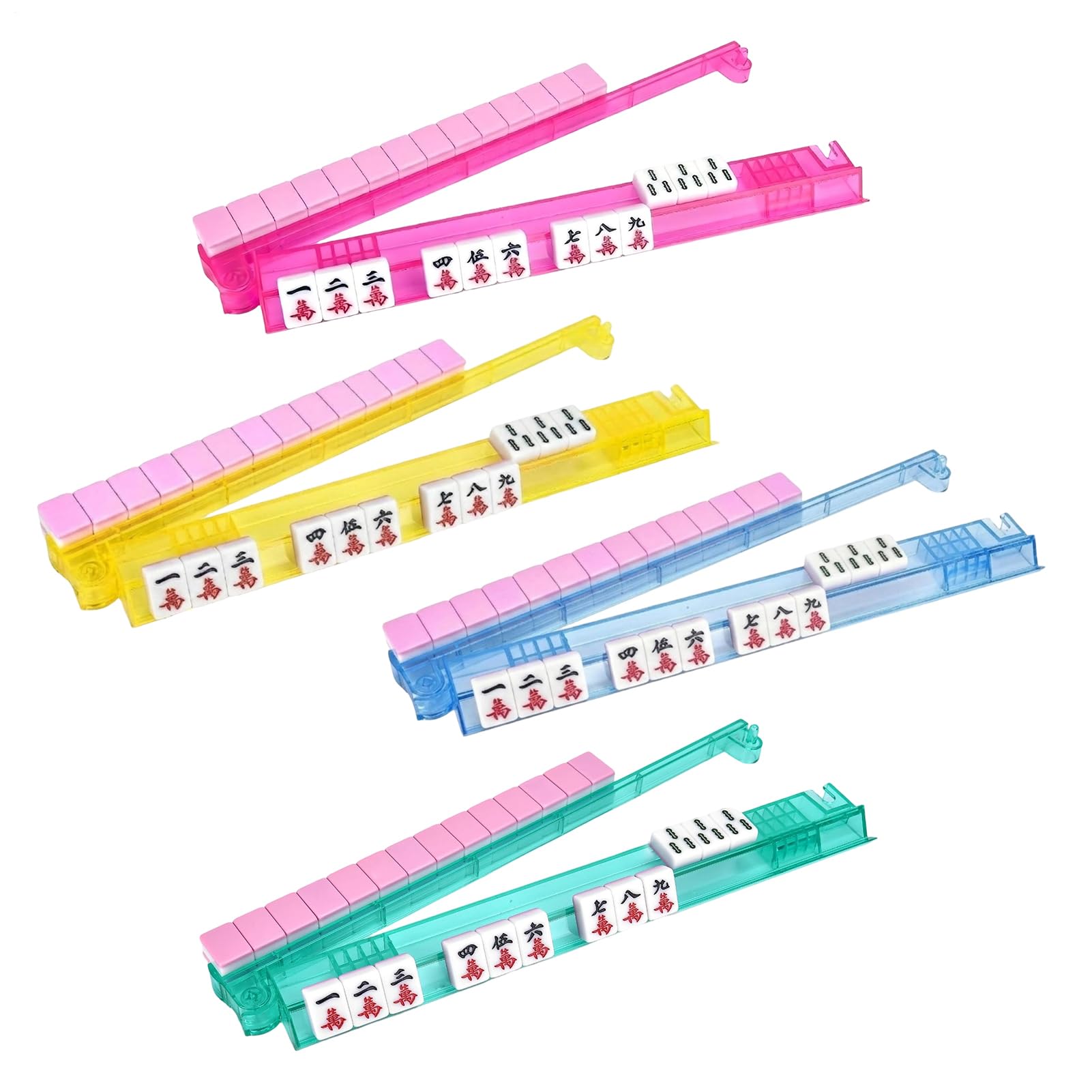 Generisch Rack Mahjong con cursore, supporto antiscivolo in acrilico