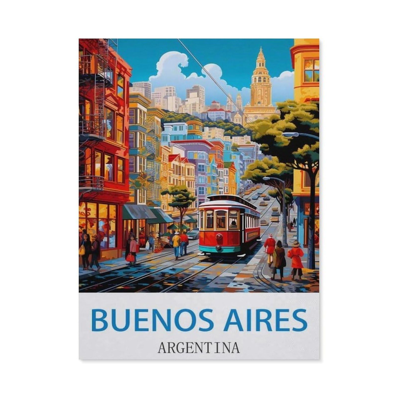 Funny Metal Tin Sign Wall Decor，Buenos Aires Argentina(30x40cm）