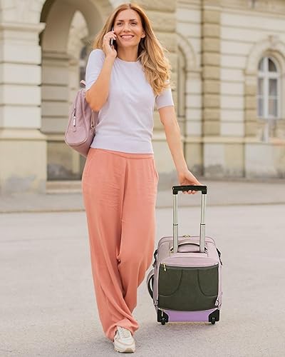 Miniatura 7 de DEEGO Mochila con ruedas para mujer, mochila de viaje de 17.3 pulgadas con ruedas para adultos, mochila grande con ruedas con bolsa de aseo