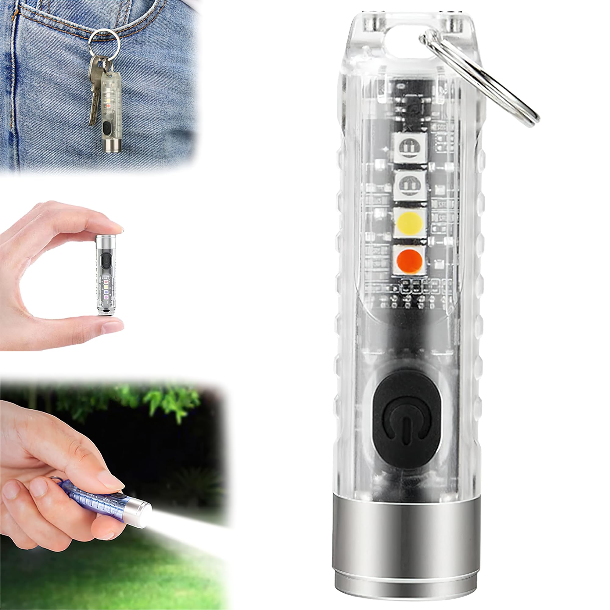 ACMUST Mini USB Rechargeable LED Keychain Light - Small Light Pocket Torch for Camping - Powerful COB EDC Flashlight - Compact, Portable, and Lightweight Key Chain Size (B0DHS7GCJQ) Amazon Price History, Amazon Price Tracker