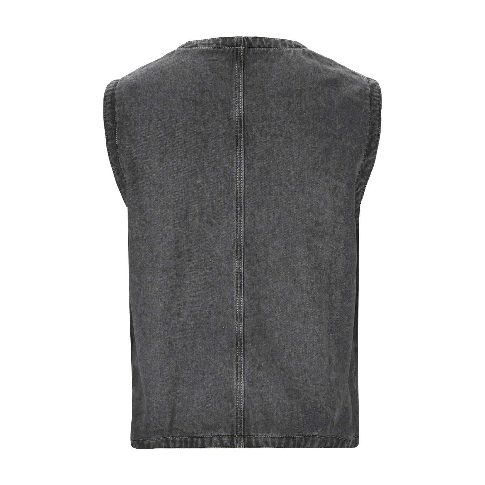 Herrenwesten Übergrößen Outdoor, Cowboy Weste Herren 4Xl, Motorrad-Weste | Cowboyweste Mit Knöpfen Ärmellos Jacke Lose Fit Vest Einfarbig Gilet Bequeme Freizeitweste