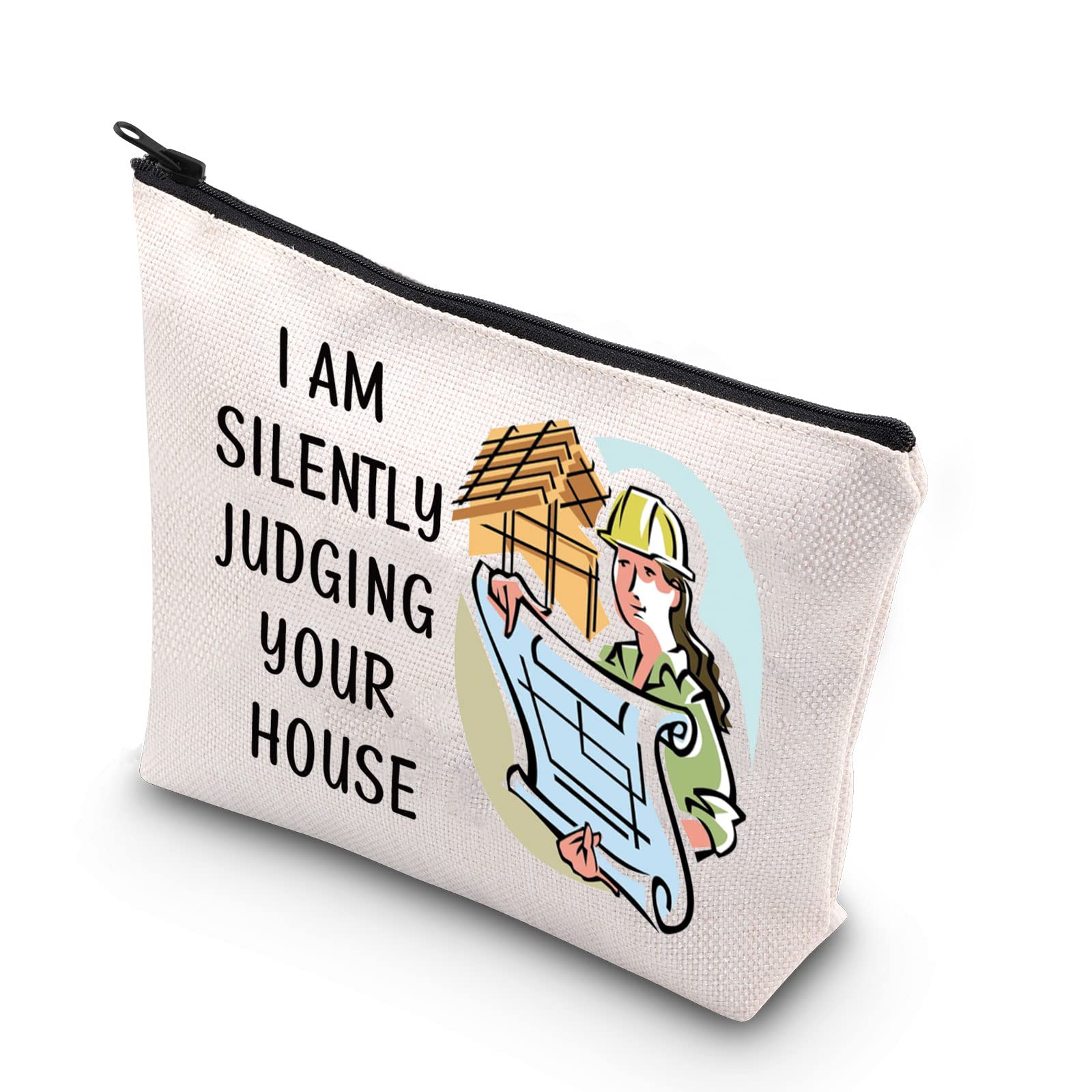 TSOTMOArchitect Gift I Am Silently Judging Your House Future Architect Zipper Pouch Makeup Bag (JUDGING YOUR HOUSE)