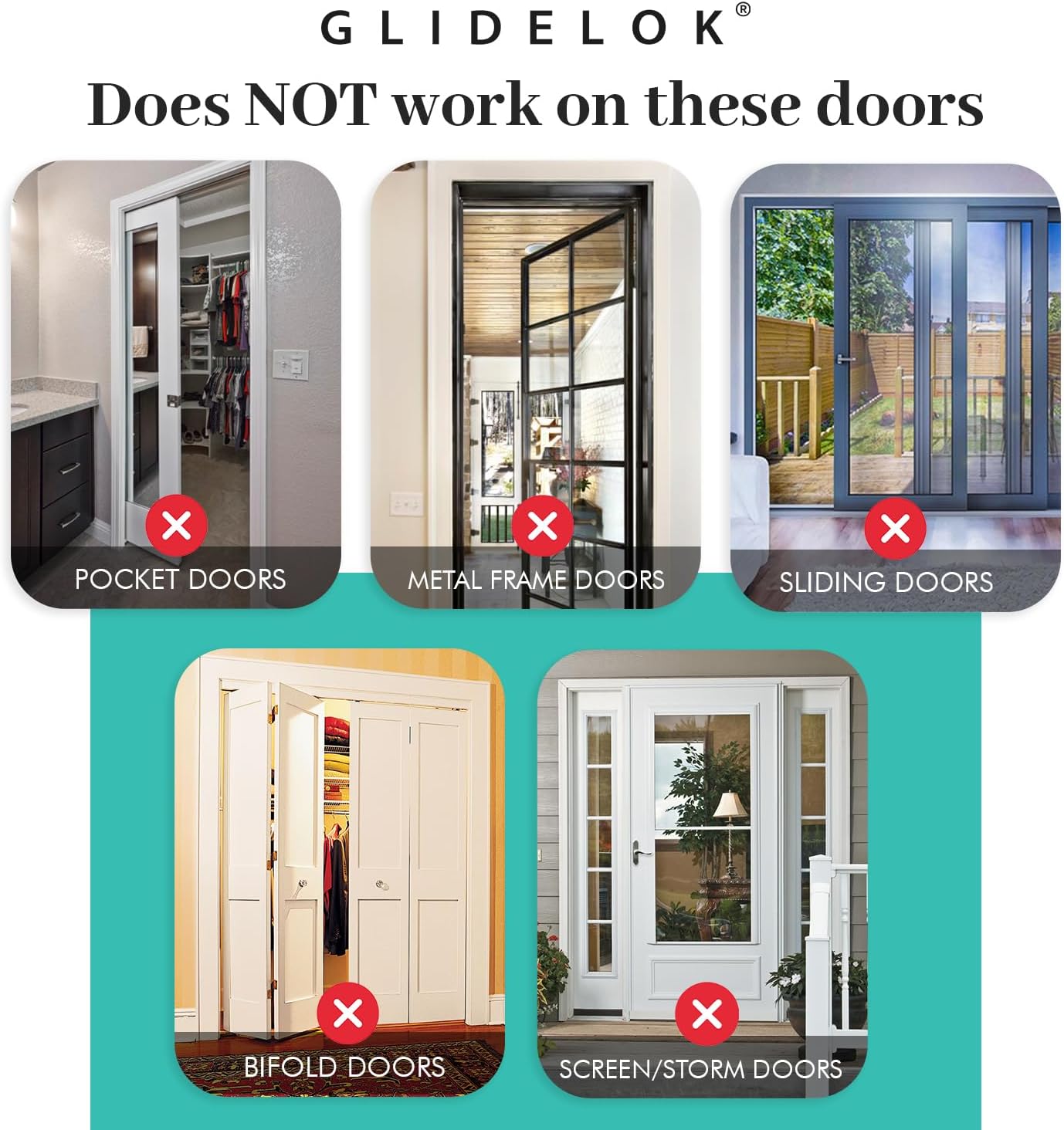 White Metal Child Safety Door Top Lock 4-Pack