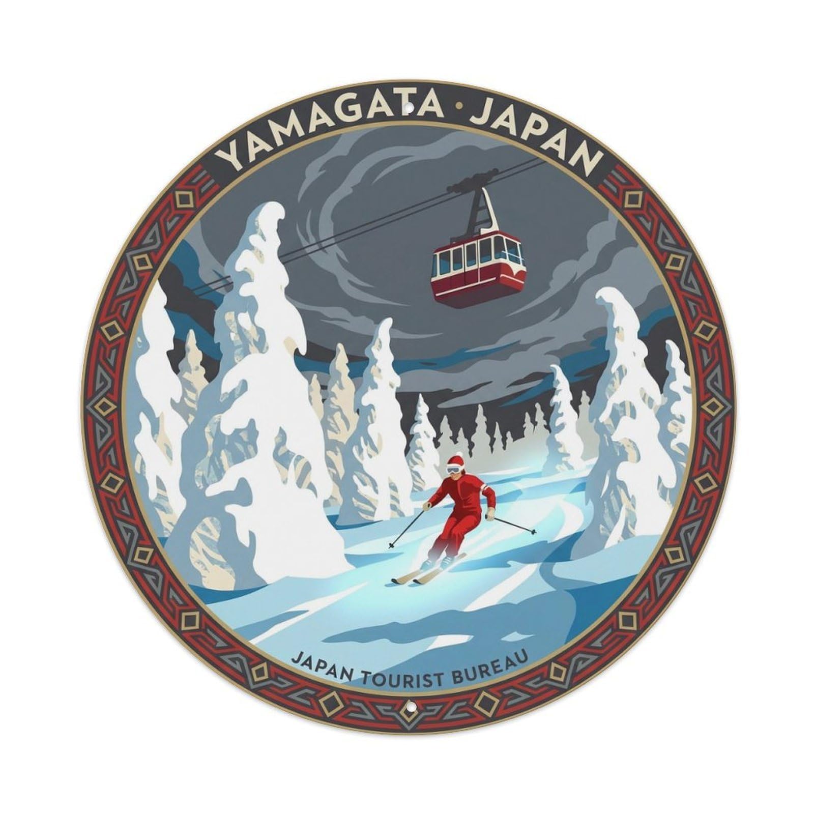 Yamagata Zao Juhyo Snow Monster Trees Winter Island Metal Tin Sign