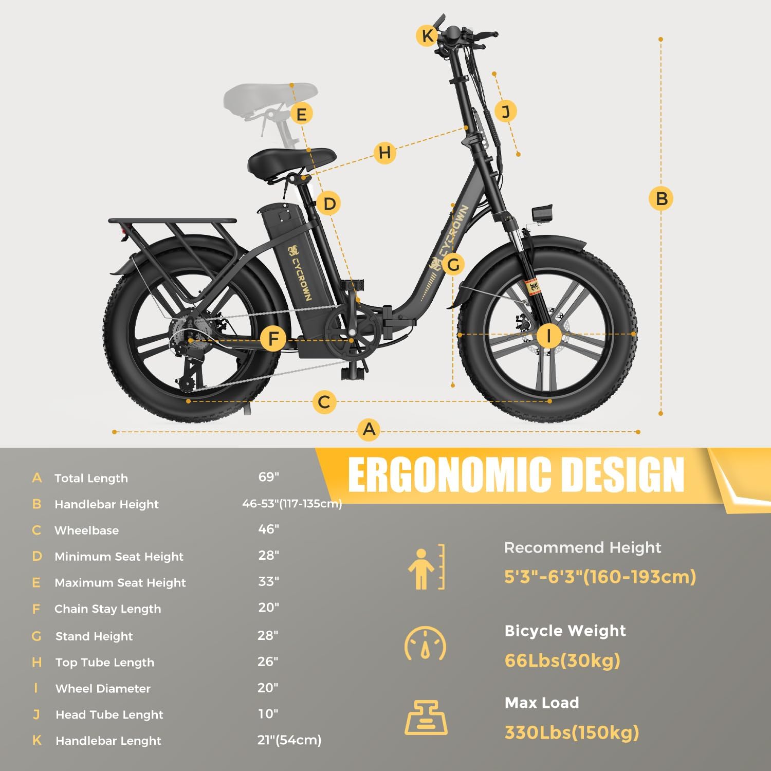 Four-panel image demonstrating the folding process of the electric bike