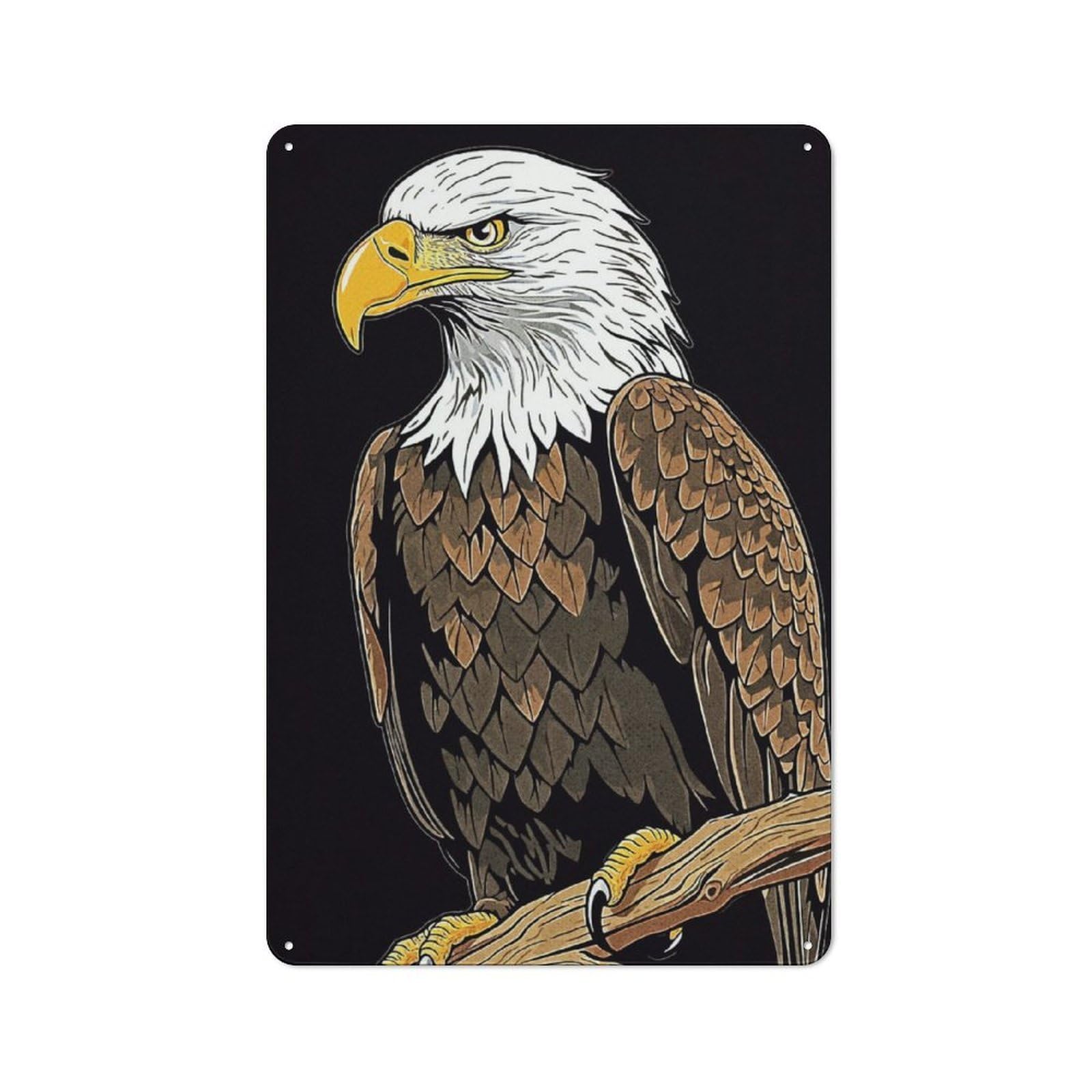 Junmoney Bald Eagle Bird Metal Wall Sign 30X20cm Featuring For Living Room Wall, A Decorative Gift For A Newly Furnished Living Room