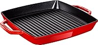 Vista 1 de Staub Dust 40511-685-0 Plancha rectangular con dos asas, 11.0 in, hierro fundido, rojo cereza