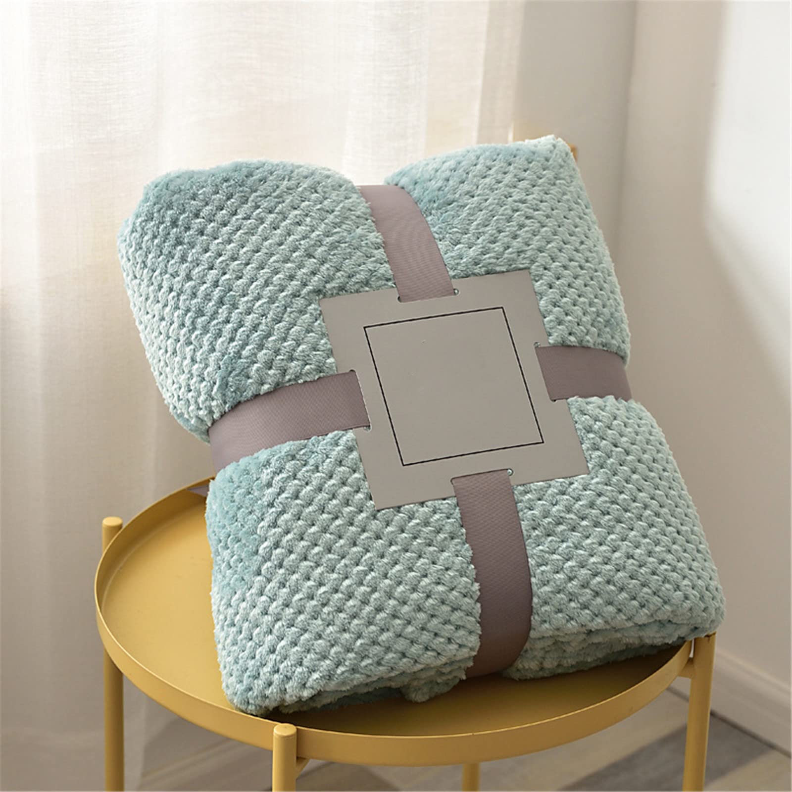Chickwin Solid Color Fluffy Flannel Blanket Throw Large for Sofa Warm Cozy Fluffy Blanket Soft Fleece Blankets Lightweight Microfiber Throw Blanket for Bed Couch Chairs (120x200cm,Light blue)