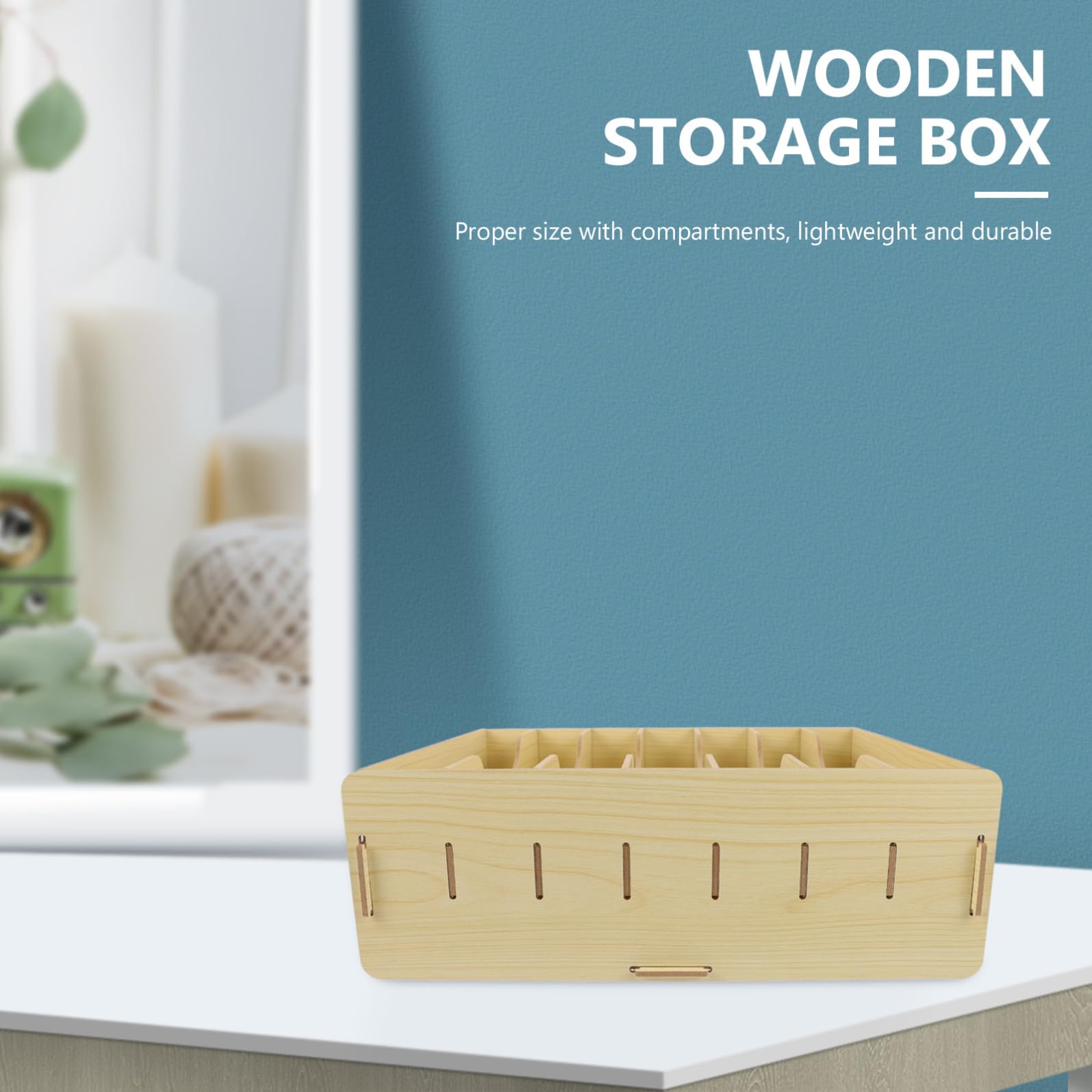 YARNOW Cassettiera da Ufficio in Legno Rettangolare Multifunzionale per Riporre Cancelleria Scomparti senza Coperchio per Casa e Camera