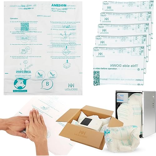 WOWOSS 5 Pack 20"x24" Expanding Packing Foam, Expanding Foam for PC/Electronic Components/Equipment/Fragile Items, Rapid Expansion, Stable & Secure, Easy to Use - Essential for Moving