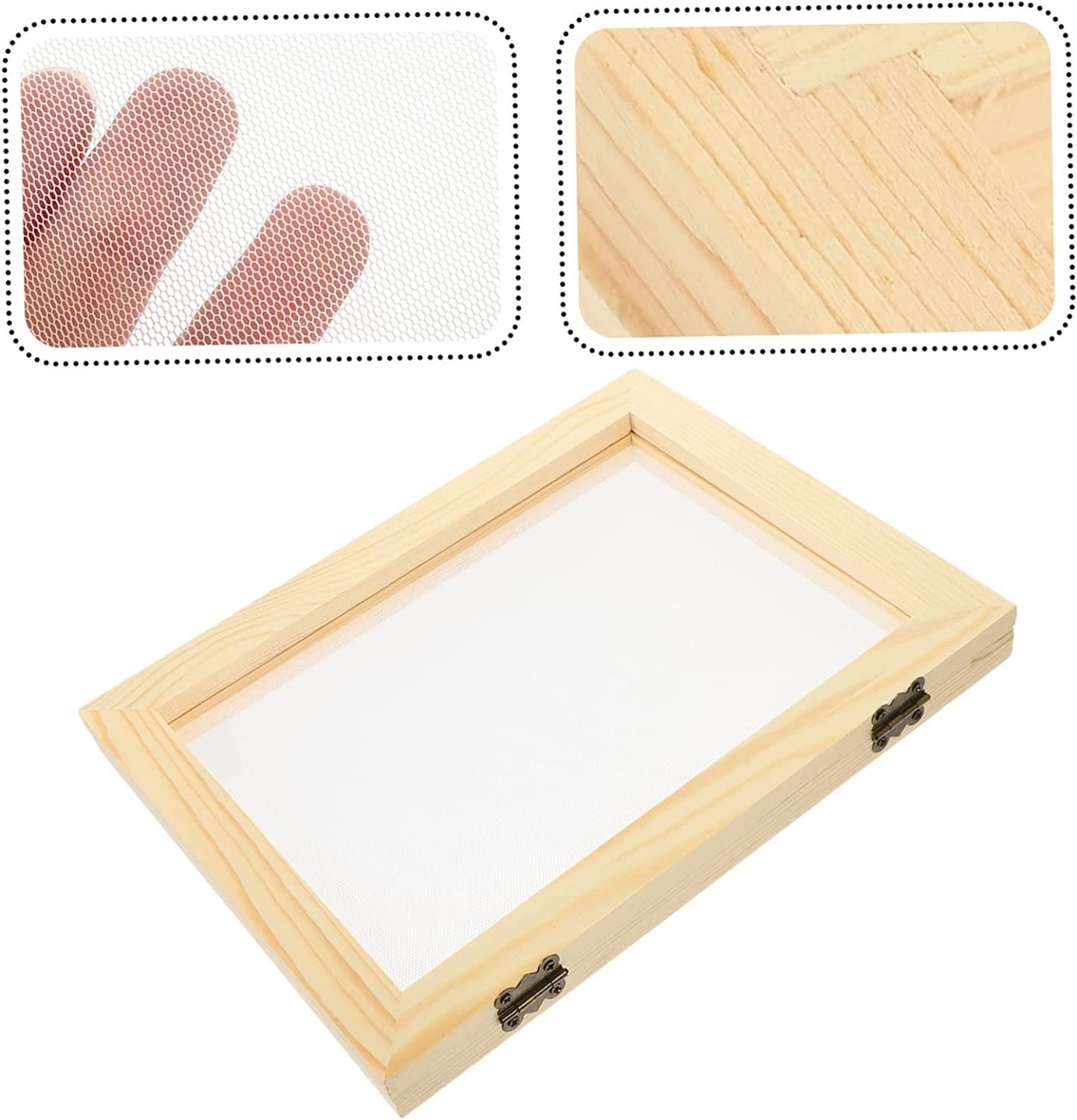 Dekoracje domowe rękodzieła, 4 szt. Materiały do ​​drukowania ramek DIY Rzemiosło Deckle Wytwarzanie papieru Drewniane dostawy Kwiaty Narzędzie dla dzieci Sito do rękodzieła Papier do form Siatka Form