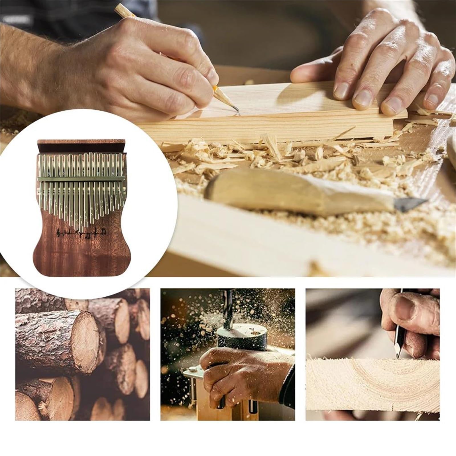 Kalimba Principiantes Kalimba De Madera Maciza De 17 Teclas Perfecto Para Principiantes.