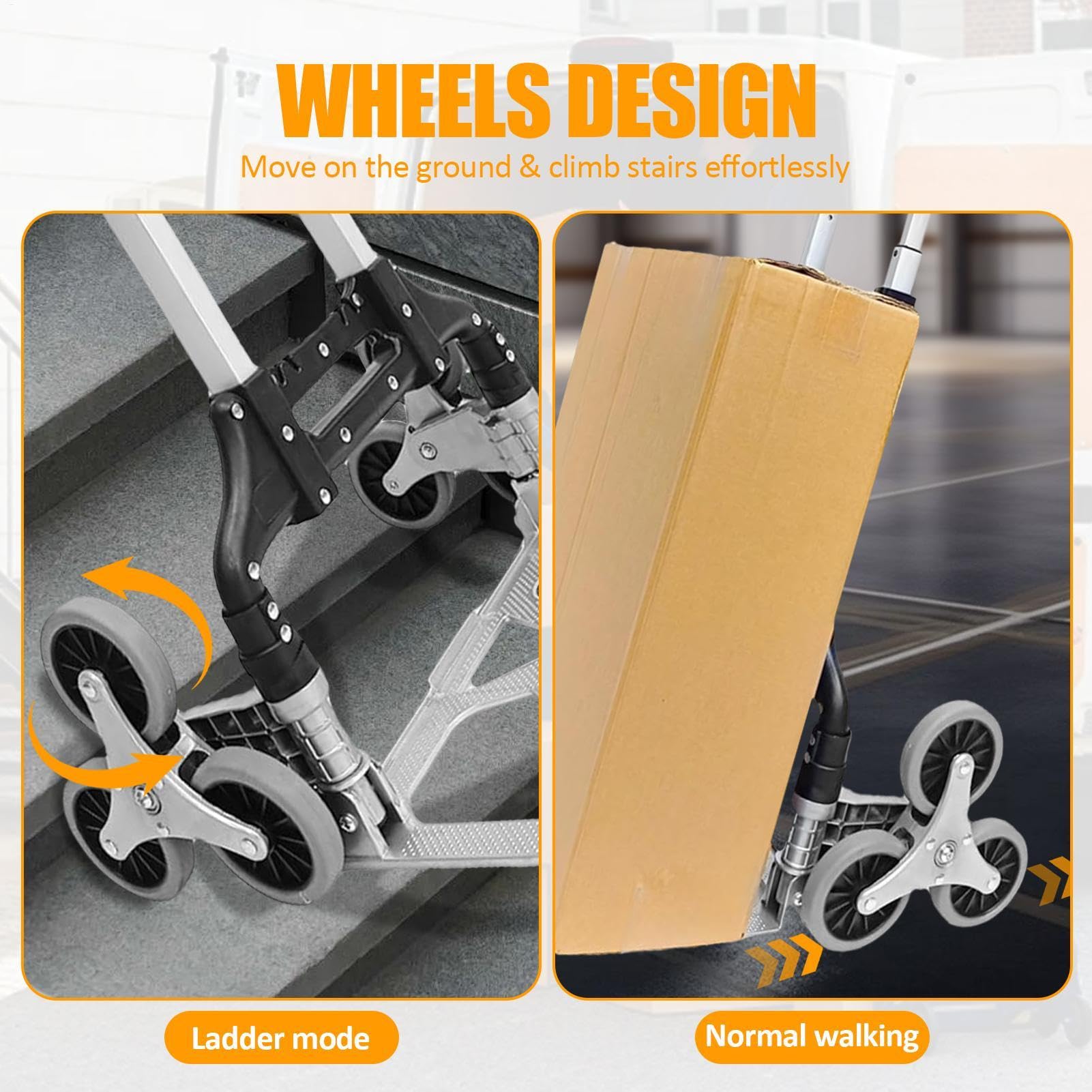 Carretilla de mano para escalar escaleras,Carretilla de mano para escaleras - Camiones plegables portátiles con ruedas | Carro de mano resistente de los carros del ultramarinos para la distribución de