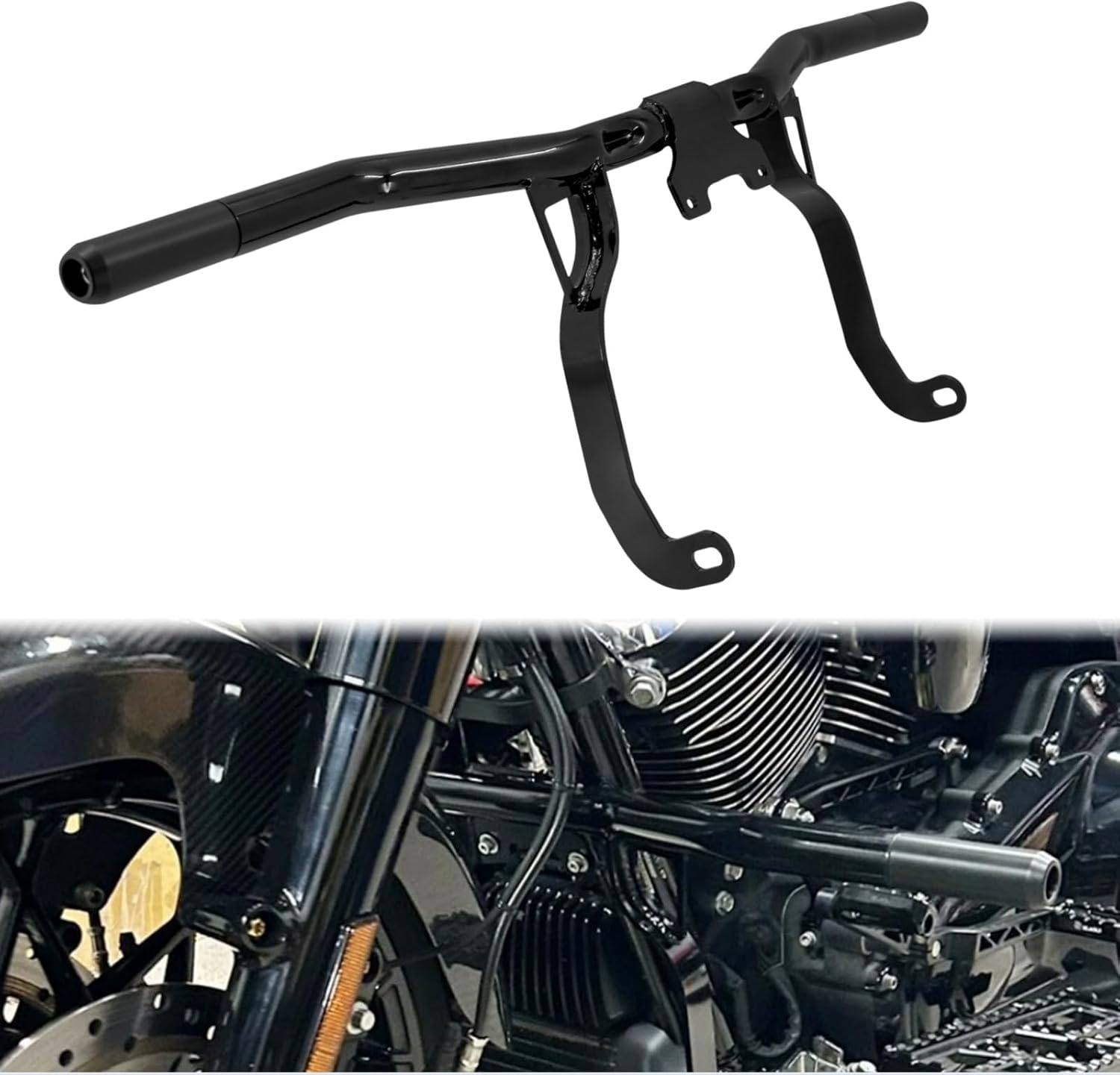 Engine Guard Motorcycle Front Crash Bar Compatible with Harley Touring Electra Glide FLHT Street Glide FLHX Road Glide FLTRX Road King FLHR 2014-2024