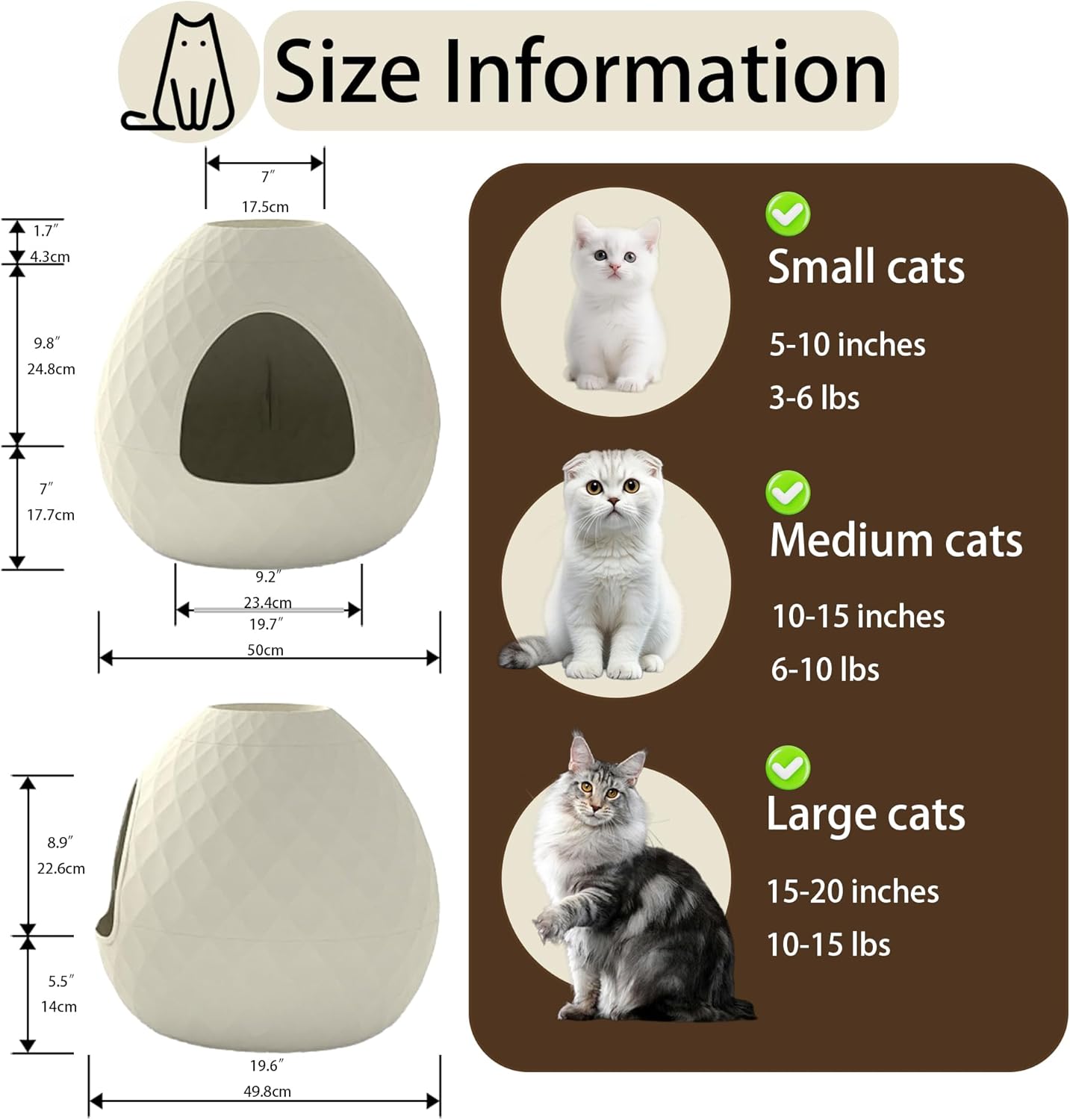 Hidden Cat Litter Box Enclosure with Odor Control, Plant Hidden Litter Box with Removable Planter Top in Living Room, Bedroom, Corner, Easy Clean, Indoor Design, Original Round Style,White