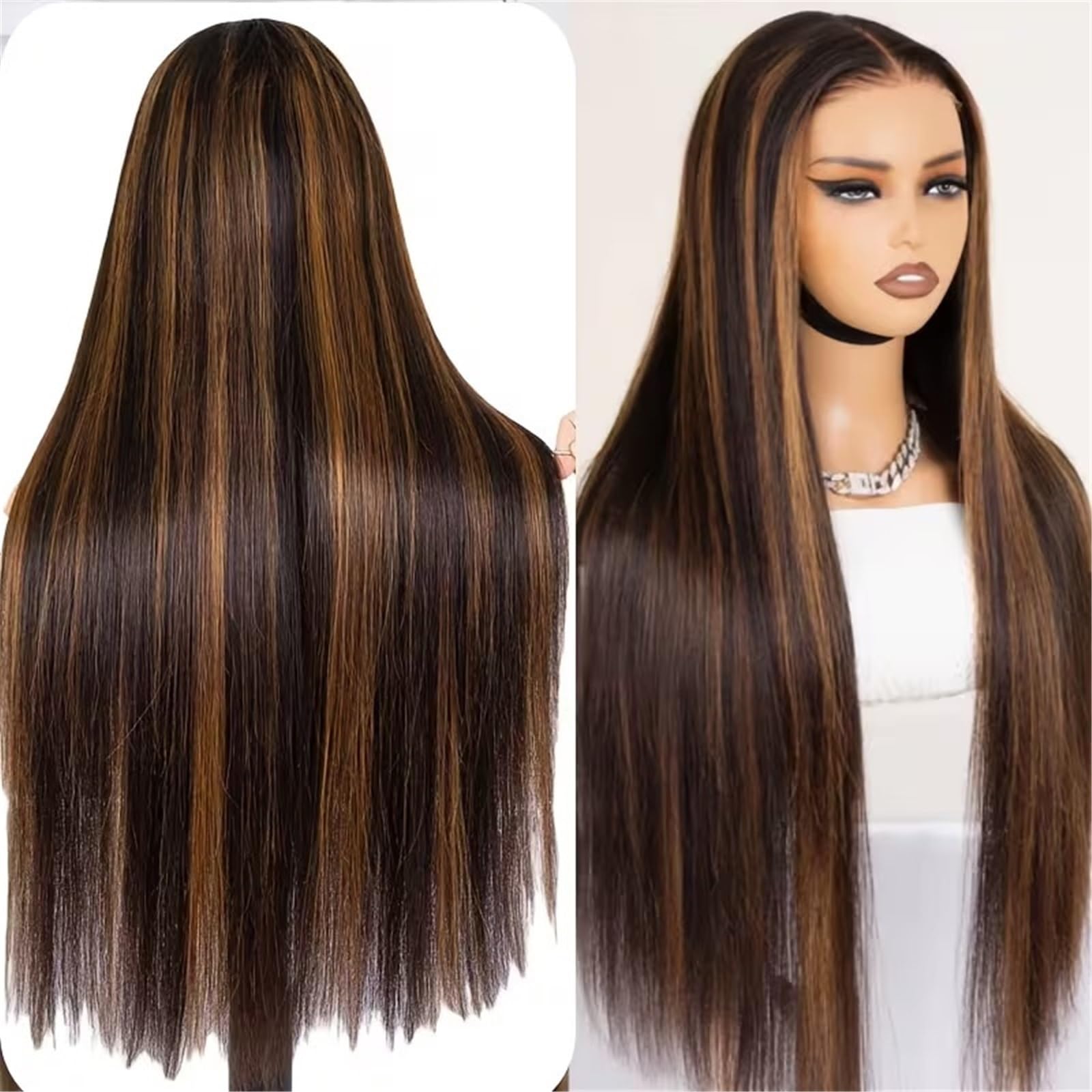 Peruka Wyróżnij proste peruki z ludzkich włosów 13x4 HD koronkowe przodu(36inches)