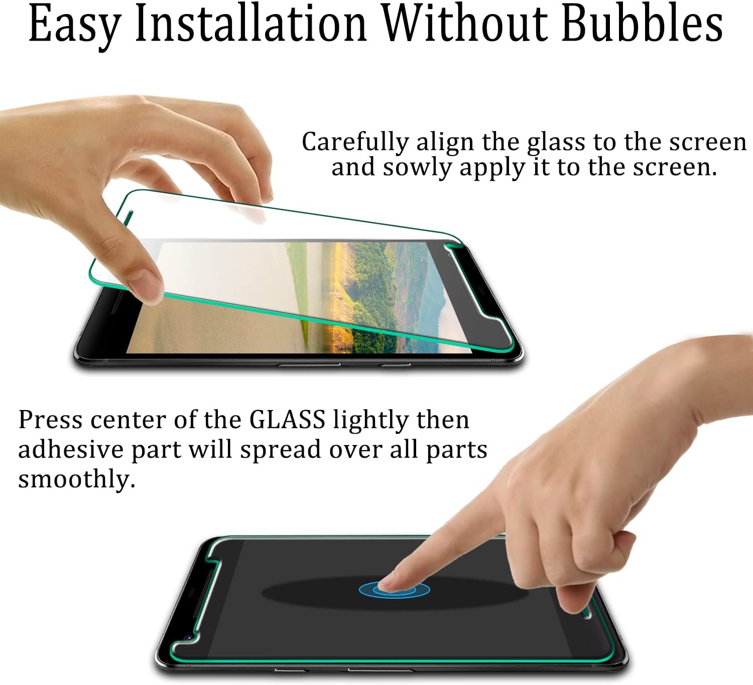 KATIN [2-Pack] For Google Pixel 2 Tempered Glass Screen Protector Anti Scratch, Bubble Free, 9H Hardness, Easy to Install, Case Friendly