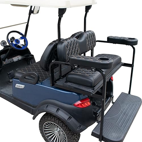 Miniatura 6 de NOKINS Reposabrazos de carrito de golf con portavasos de diamante, sin necesidad de perforación, reposabrazos plegable con bisagra para carrito de