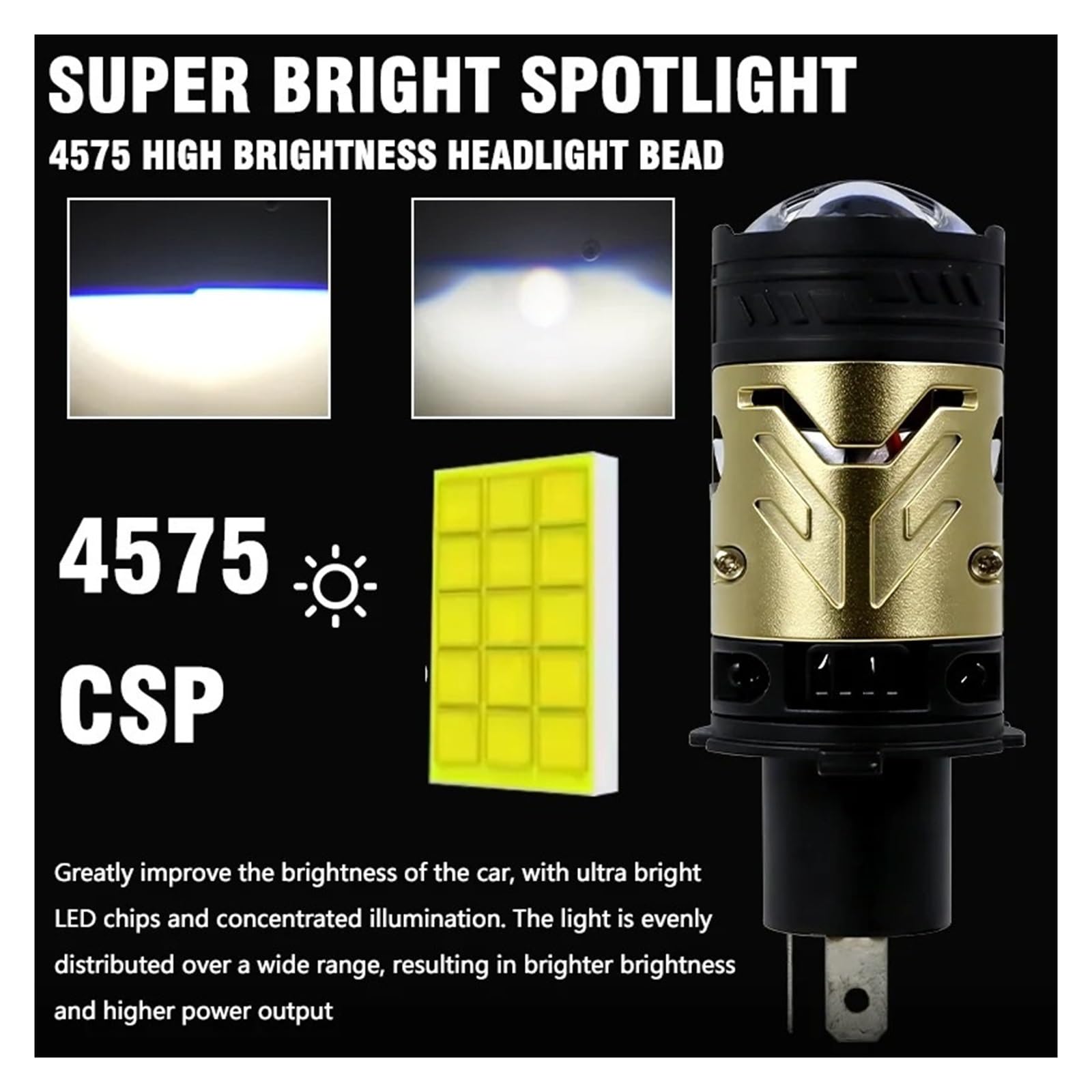 Faro anteriore completo Le Migliori Offerte Per Lampadina Fari A LED H4 Lente Per Proiettore CANBUS Super Bright Turbo Fan Car Light 9003/HB2 Faros sinistro(2PCS)