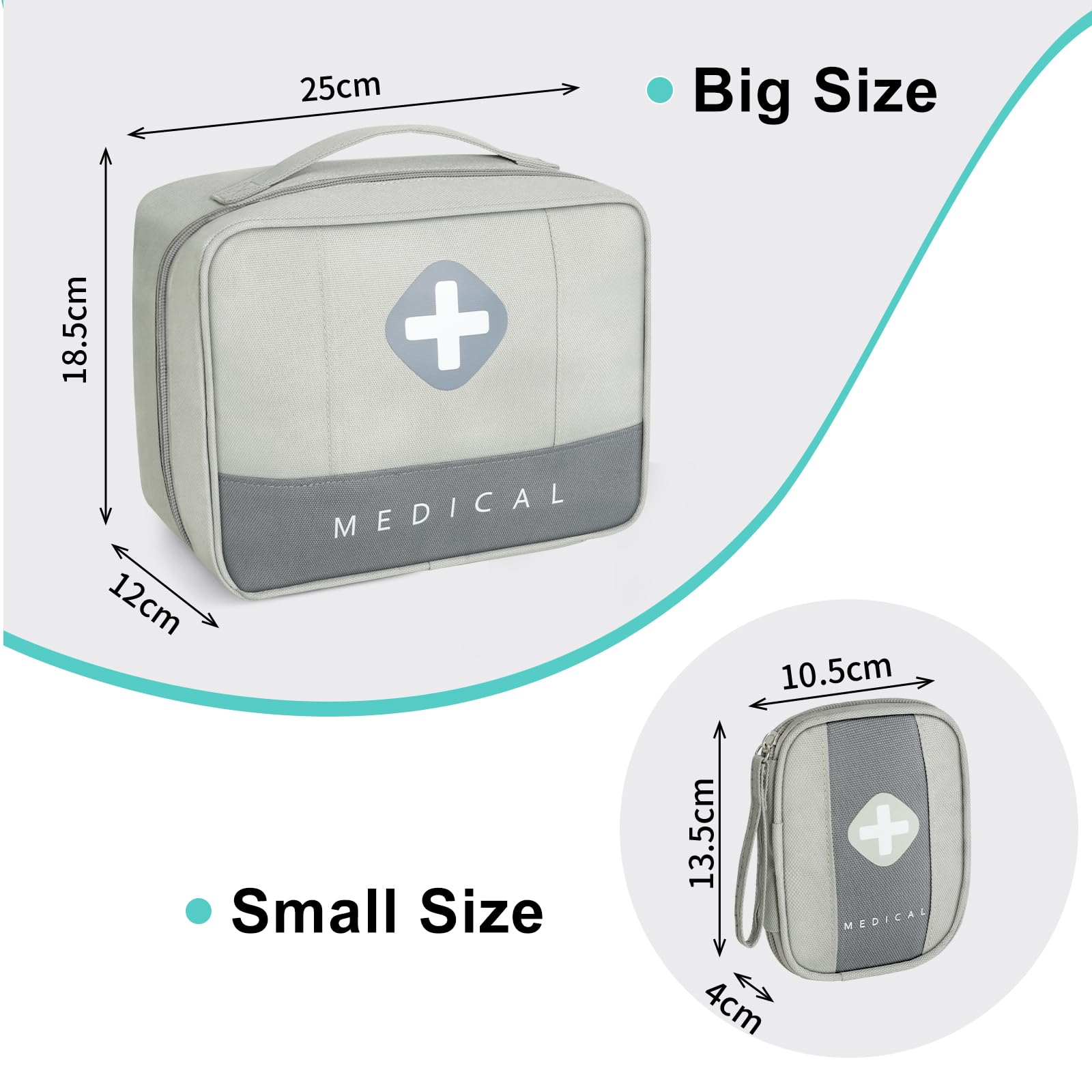 Romon Borsa Pronto Soccorso Viaggio, Impermeabile Kit di Pronto Soccorso Vuota, Alta capacità Borsa Medica Portatile Sportiva, Kit Medico Vuota per Viaggio Ufficio Casa All'aperto