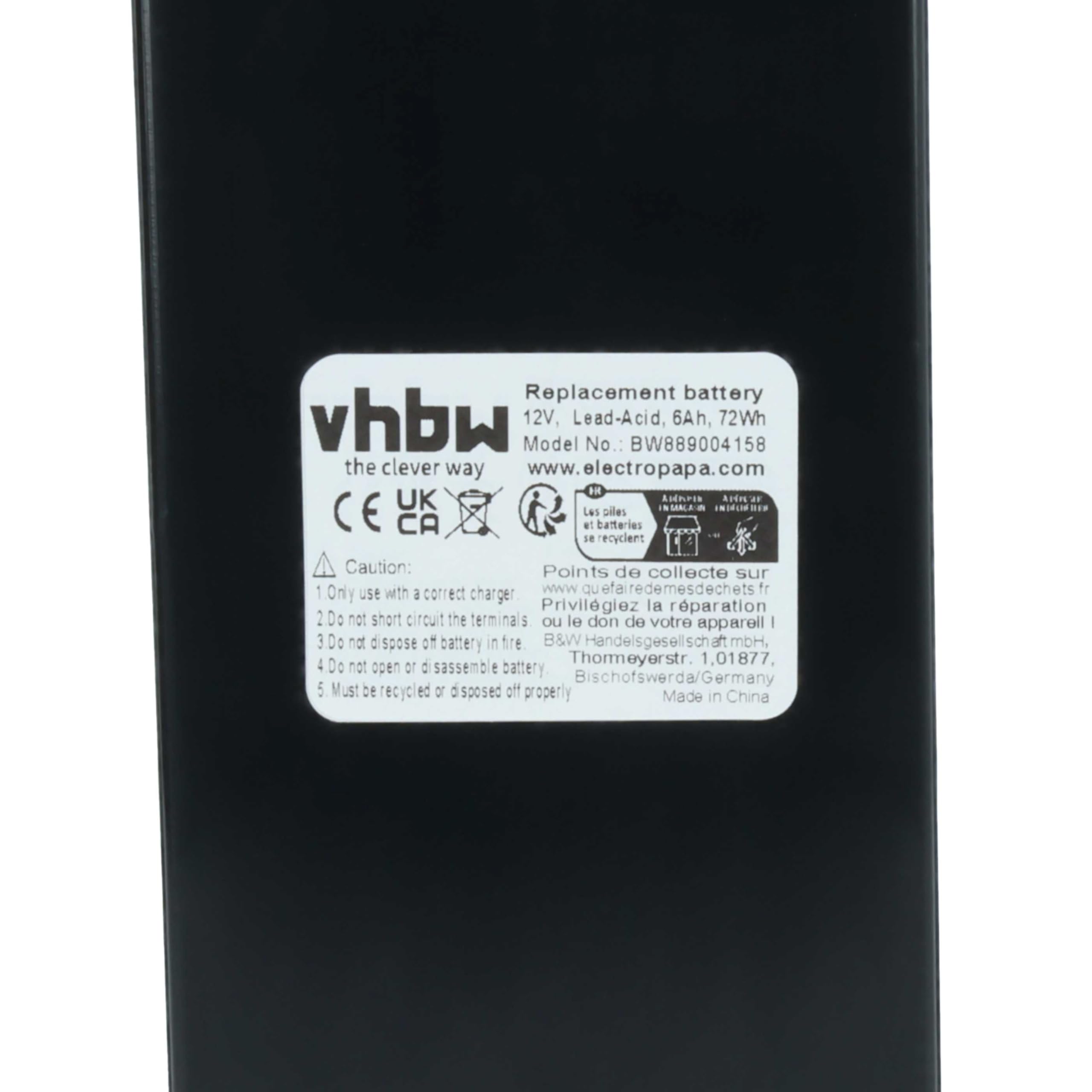 vhbw 4 x akumulator pokładowy kompatybilny z samochodami zabawkowymi dla dzieci, przyczep kempingowych, łodzi, kamperów (6 Ah, 12 V, AGM), 15,2 x 10 x 6,6 cm