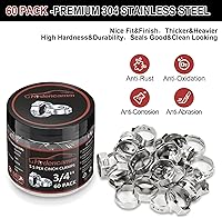 Vista 3 de Paquete de 60 anillos de crimpado PEX de 3/4 pulgadas, abrazaderas Pex de acero inoxidable 304 premium, anillos de abrazadera Pex Cinch con estuche