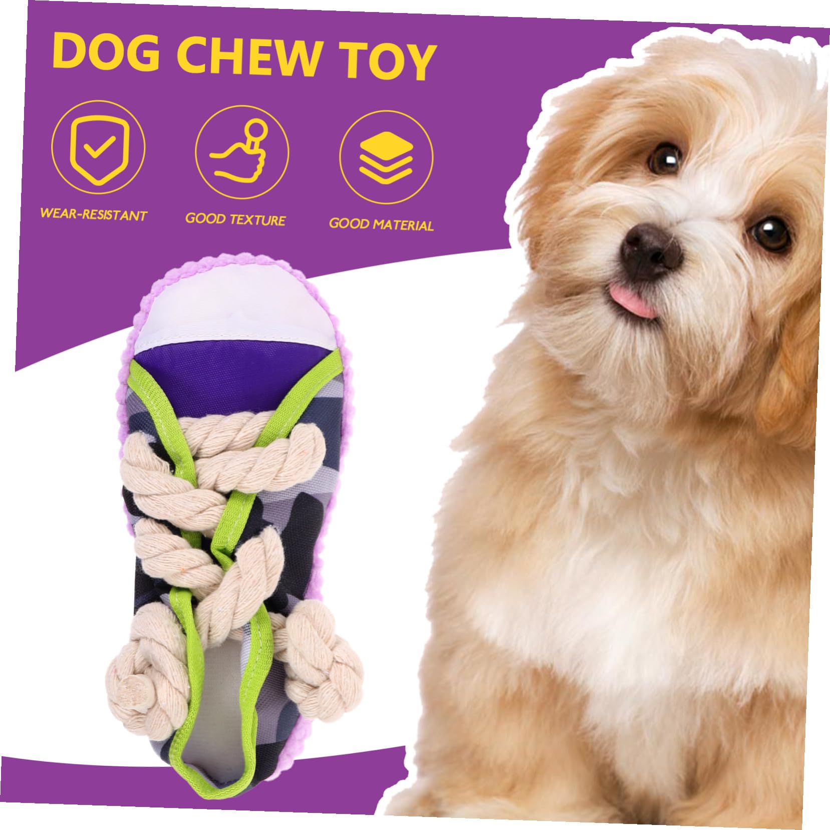 SEWACC Juguete para Masticar Perros Sonido en Forma de Zapato, Cuerda de Algodón, Tamaño Mediano, para Cachorros y Perros, Juguete Interactivo para Limpieza Dental y Entretenimiento