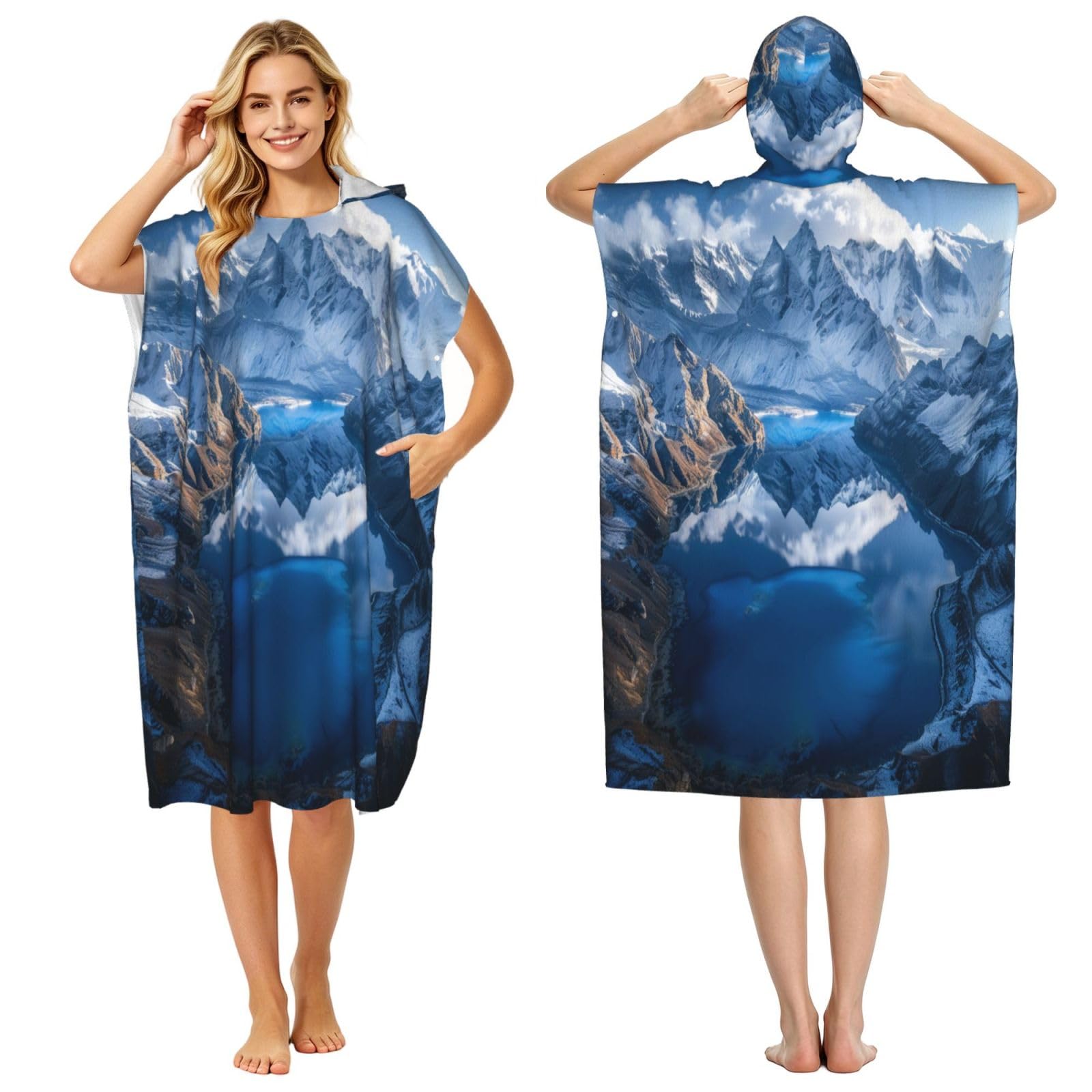 DTHKJNLSF Heavenly Pool Adult Hooded Beach Poncho Towel